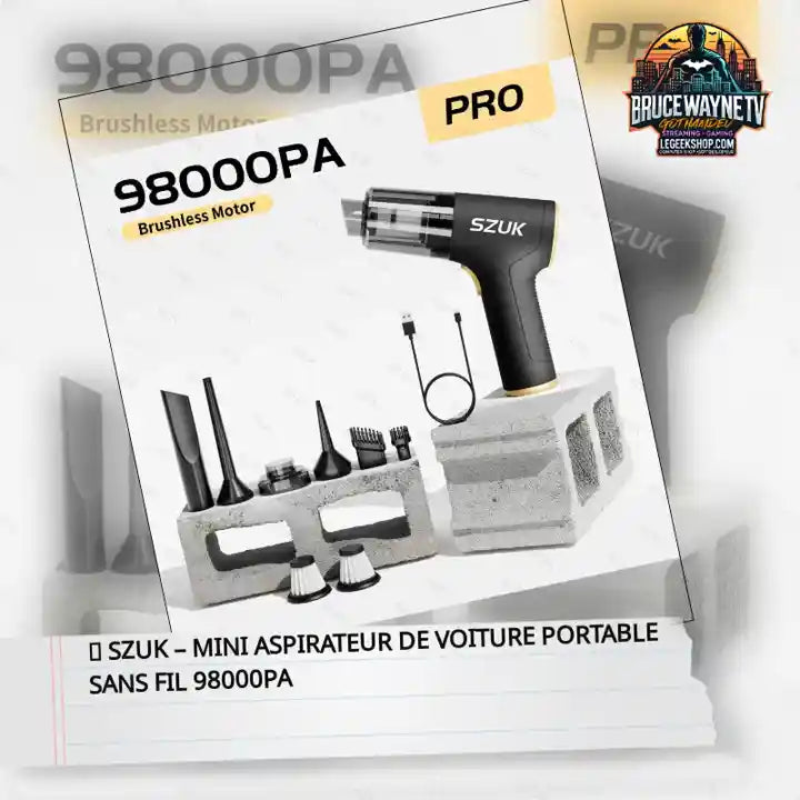 🧹 SZUK &ndash; Mini aspirateur de voiture portable sans fil 98000PA by@Outfy
