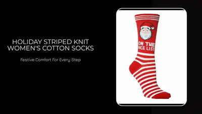 Holiday Striped Knit Women's Cotton Socks by@Outfy