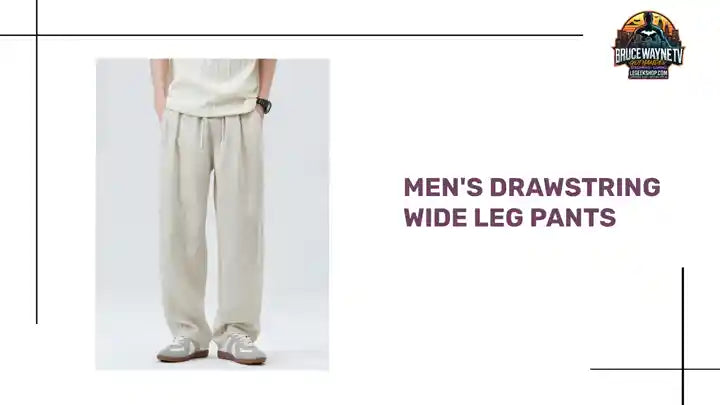 Men's Drawstring Wide leg Pants by@Outfy