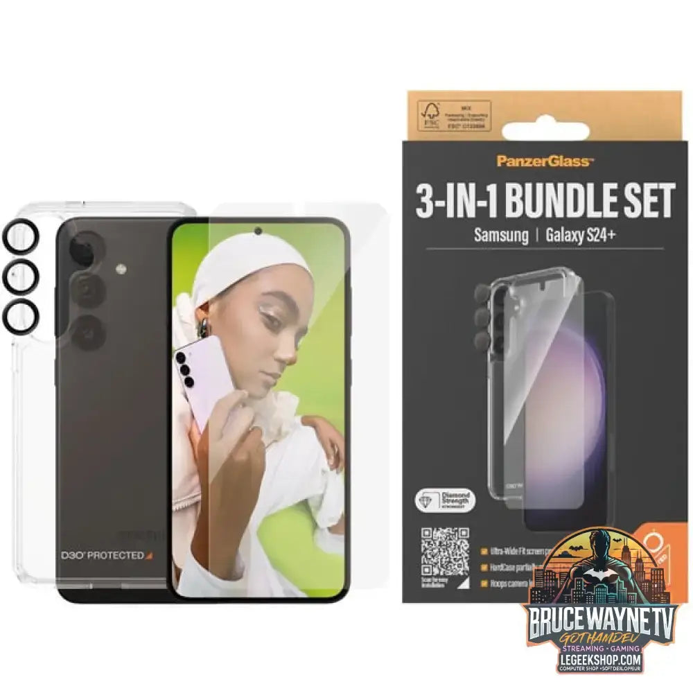 PanzerGlass 3-in-1 Schutz Set transparent, Samsung Galaxy S24 Plus, EasyAligner - PanzerGlass - vue 4