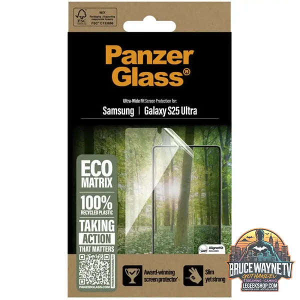 PanzerGlass ECO MATRIX Displayschutz Ultra-Wide Fit, Schutzfolie transparent, Samsung Galaxy S25 Ultra, AlignerKit - Beschaffenheit: Glänzend