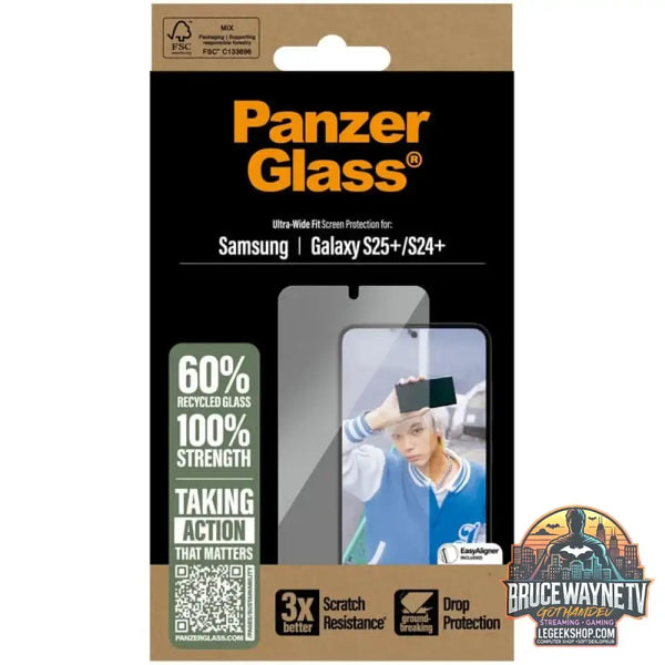 PanzerGlass Displayschutz Ultra-Wide Fit, Schutzfolie transparent, Samsung Galaxy S25+ / S24+, EasyAligner - PanzerGlass
