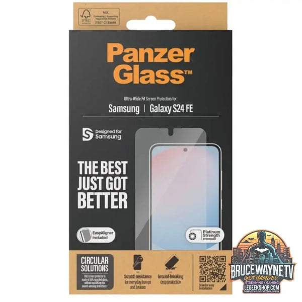 PanzerGlass Displayschutz Ultra-Wide Fit, Schutzfolie transparent, Samsung Galaxy S24 FE 5G, EasyAligner - PanzerGlass