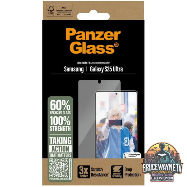 PanzerGlass Displayschutz Ultra-Wide Fit, Schutzfolie transparent, Samsung Galaxy S25 Ultra, EasyAligner - PanzerGlass