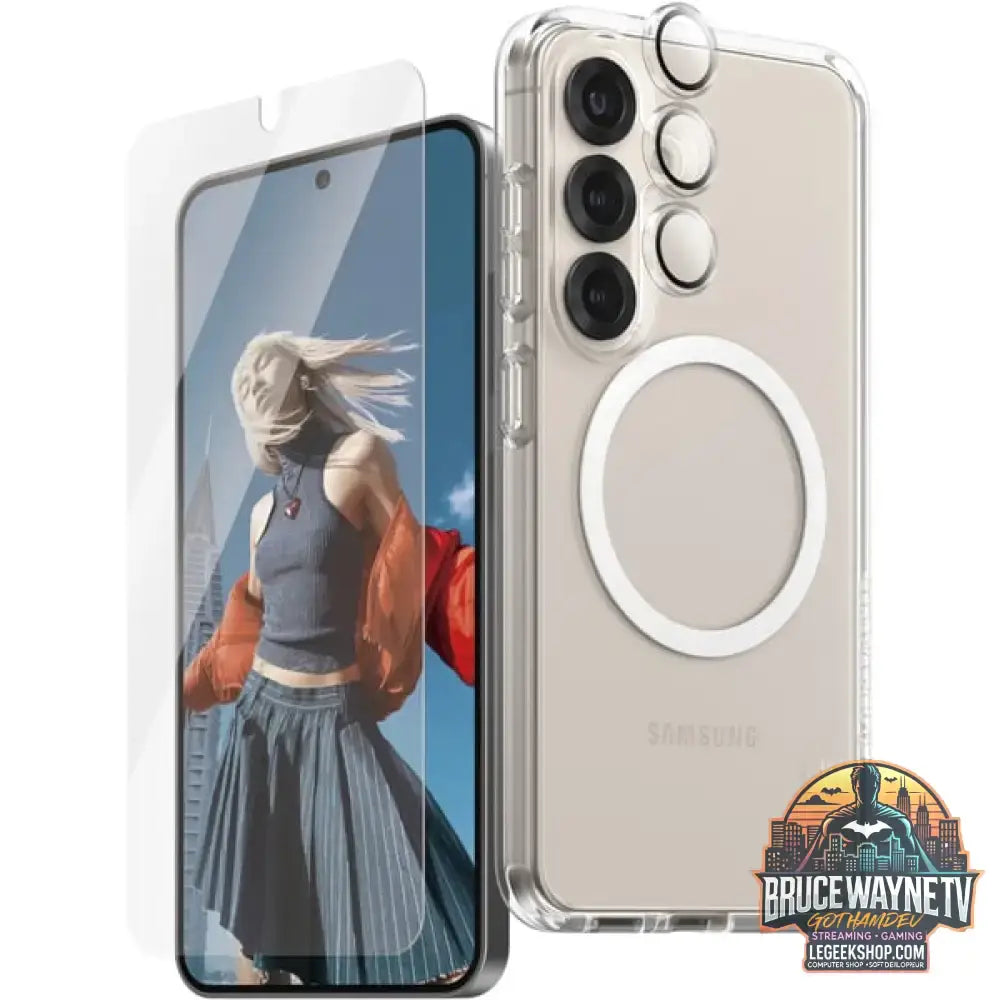 PanzerGlass Flagship 3-in-1 Set transparent/weiß, Samsung Galaxy S25, QI-kompatibel, EasyAligner - PanzerGlass - vue 3