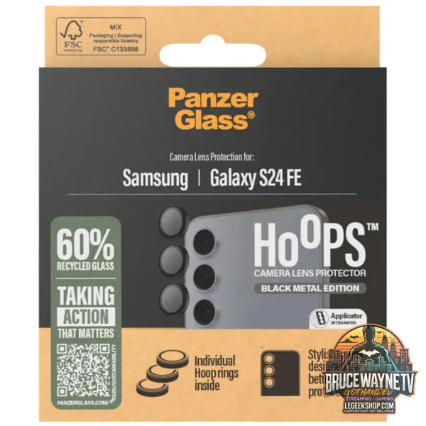 PanzerGlass Hoops Kameraschutz, Schutzfolie schwarz, Samsung Galaxy S24 FE 5G - PanzerGlass