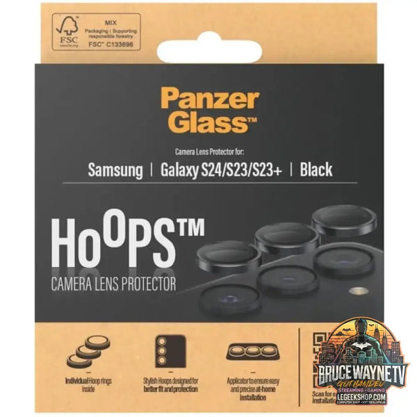PanzerGlass Hoops Kameraschutz, Schutzfolie schwarz/transparent, Samsung Galaxy S24, S23, S23 Plus - PanzerGlass