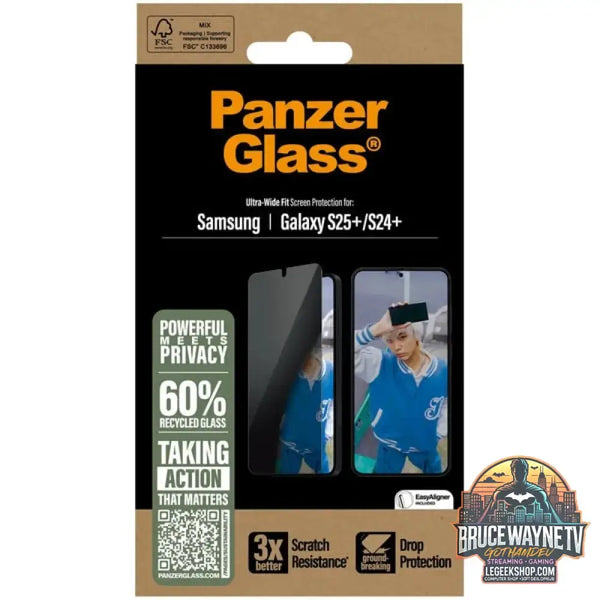 PanzerGlass Privacy Displayschutz Ultra-Wide Fit, Schutzfolie transparent, Samsung Galaxy S25+ / S24+ - PanzerGlass