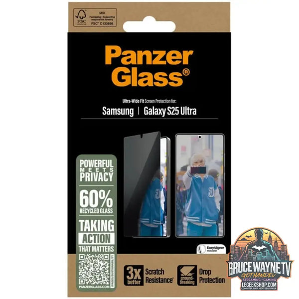 PanzerGlass Privacy Displayschutz Ultra-Wide Fit, Schutzfolie transparent, Samsung Galaxy S25 Ultra - PanzerGlass