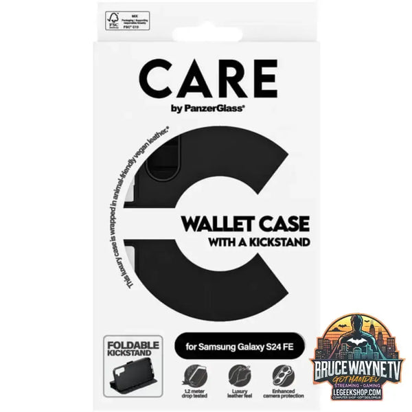 PanzerGlass Wallet Case mit Kickstand, Handyhülle schwarz, Samsung Galaxy S24 FE 5G - PanzerGlass