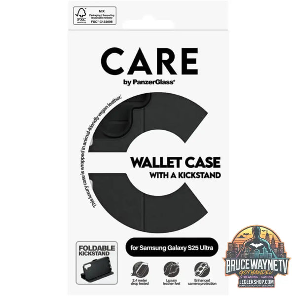 PanzerGlass Wallet Case mit Kickstand, Handyhülle schwarz, Samsung Galaxy S25 Ultra - PanzerGlass