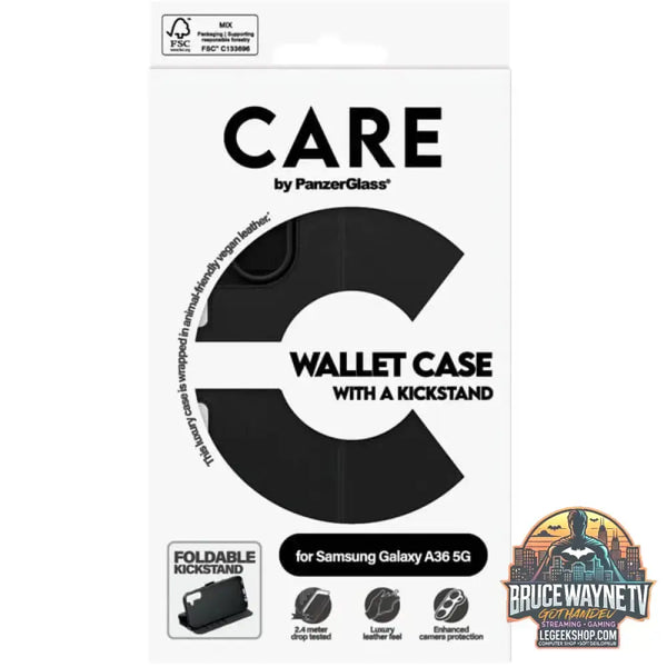 PanzerGlass Wallet Case mit Kickstand, Handyhülle schwarz, Samsung Galaxy A36 5G - PanzerGlass