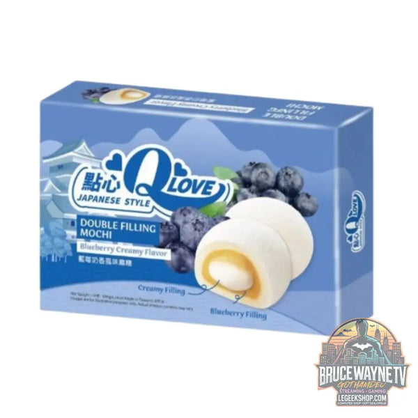 QLove Blueberry Creamy Double Filling Mochi mochi fourrés au goût de myrtille de 180g (Pack de 24) - Snacks & boissons