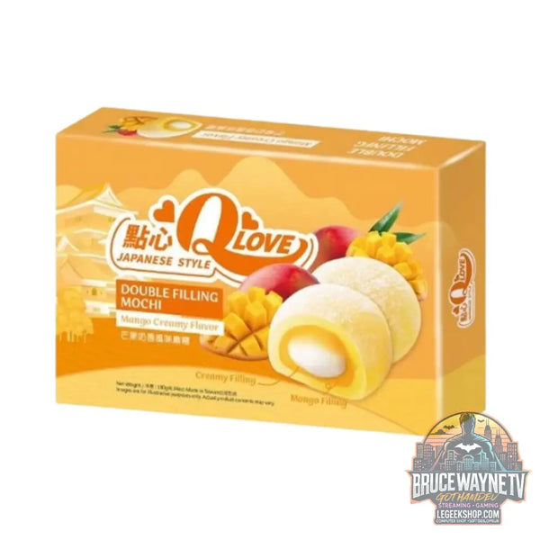 QLove Mango Creamy Double Filling Mochi mochis fourrés au goût de mangue de 180 g (Lot de 24) - Snacks & boissons