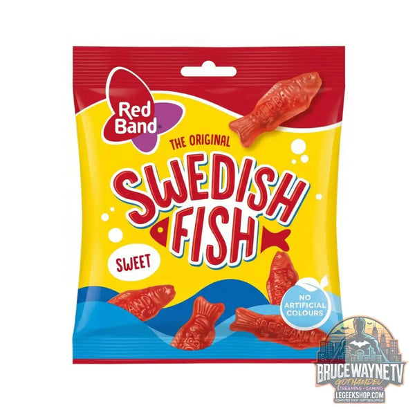 Red Band Swedish Fish bonbons gélifiés au goût de framboise de 100 g - Snacks & boissons importés