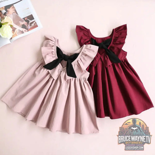 Robe Enfant Fille Sans Manches Jupe Volants Été - Robe Enfant