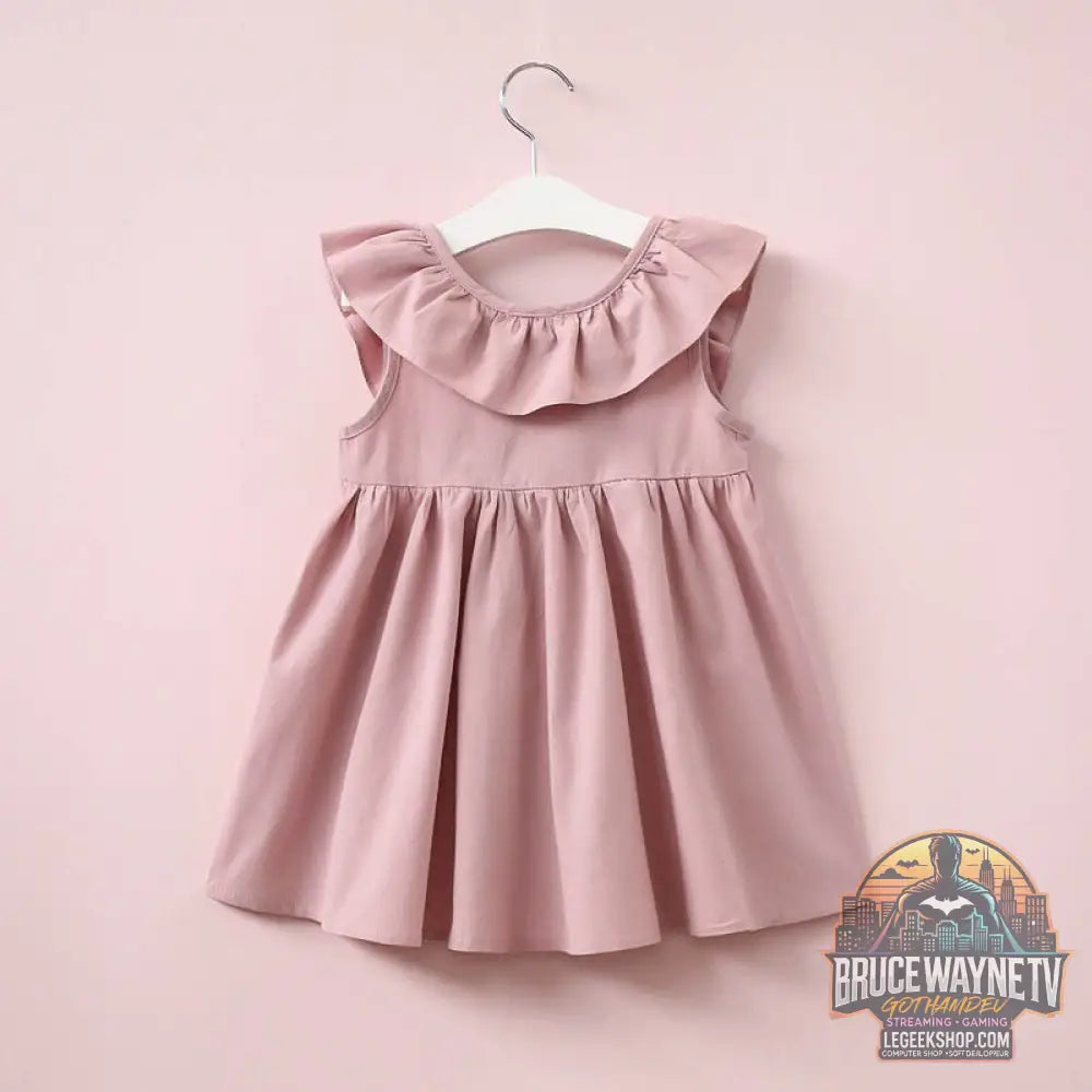 Robe Enfant Fille Sans Manches Jupe Volants Été - Robe Enfant