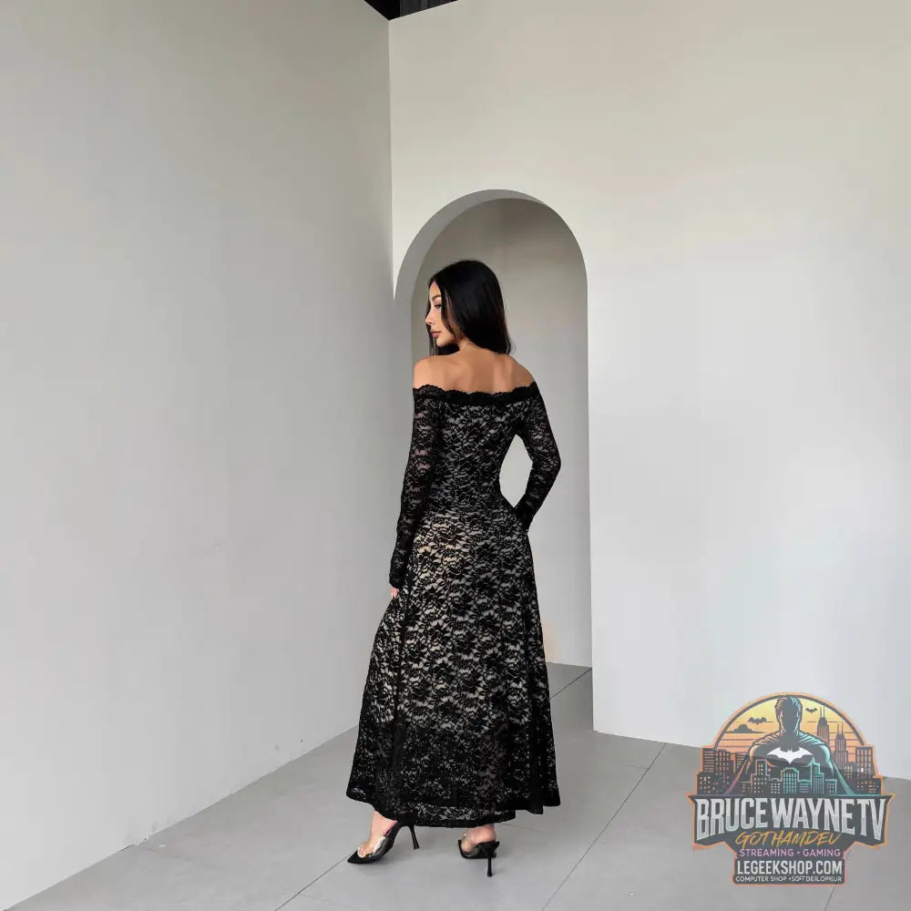 👗 Robe Longue Femme Col Off-Neck Slim Fit Élégante 2025 👗 - Robe Longue Femme