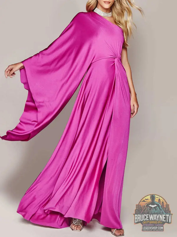 Robe Soirée Longue Une Épaule Torsadée Élégante - Robe Soirée
