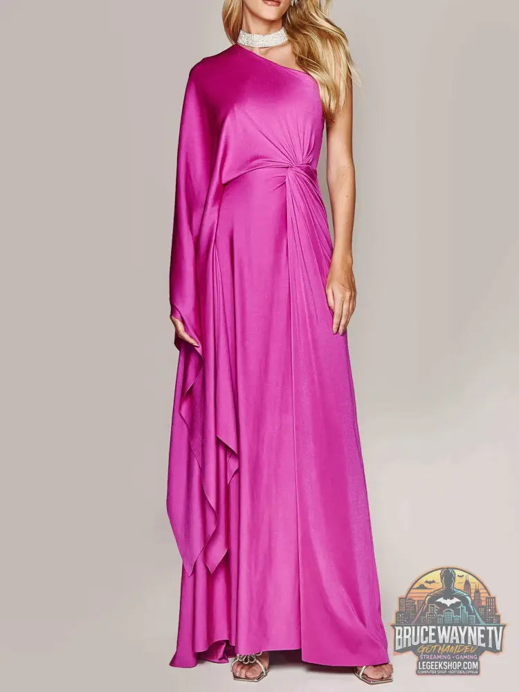 Robe Soirée Longue Une Épaule Torsadée Élégante - Robe Soirée