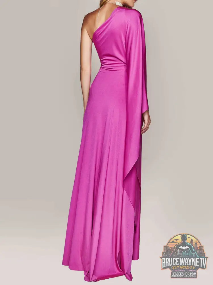 Robe Soirée Longue Une Épaule Torsadée Élégante - Robe Soirée
