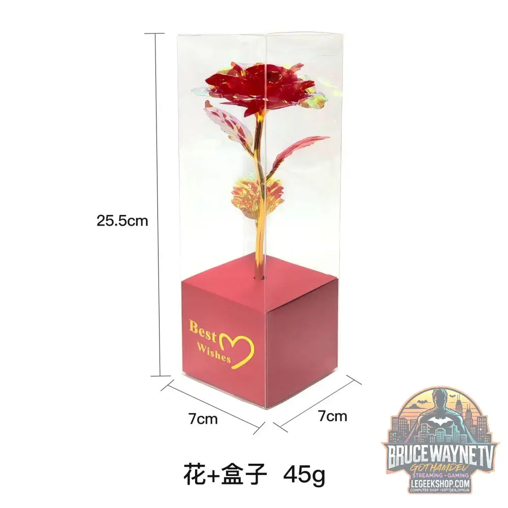 Rose Artificielle Dorée Feuille Or Cadeau Saint-Valentin - Fleur Artificielle