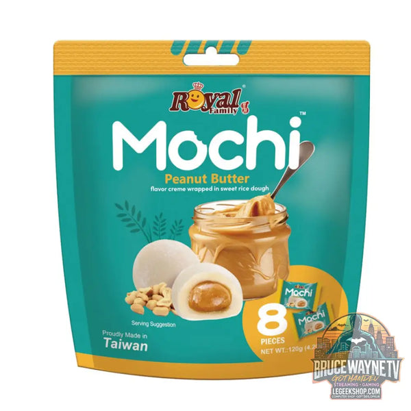 Royal Family Mochi Peanut Butter mochi au goût de beurre de cacahuète de 120g (Paquet de 12) - Snacks & boissons