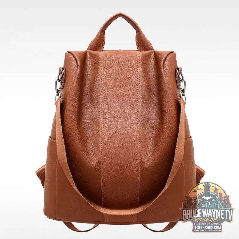 🎒 Sac à Dos Femme Grande Capacité Cuir PU Élégant 2025 🎒 - Brown - Sac à Dos Femme