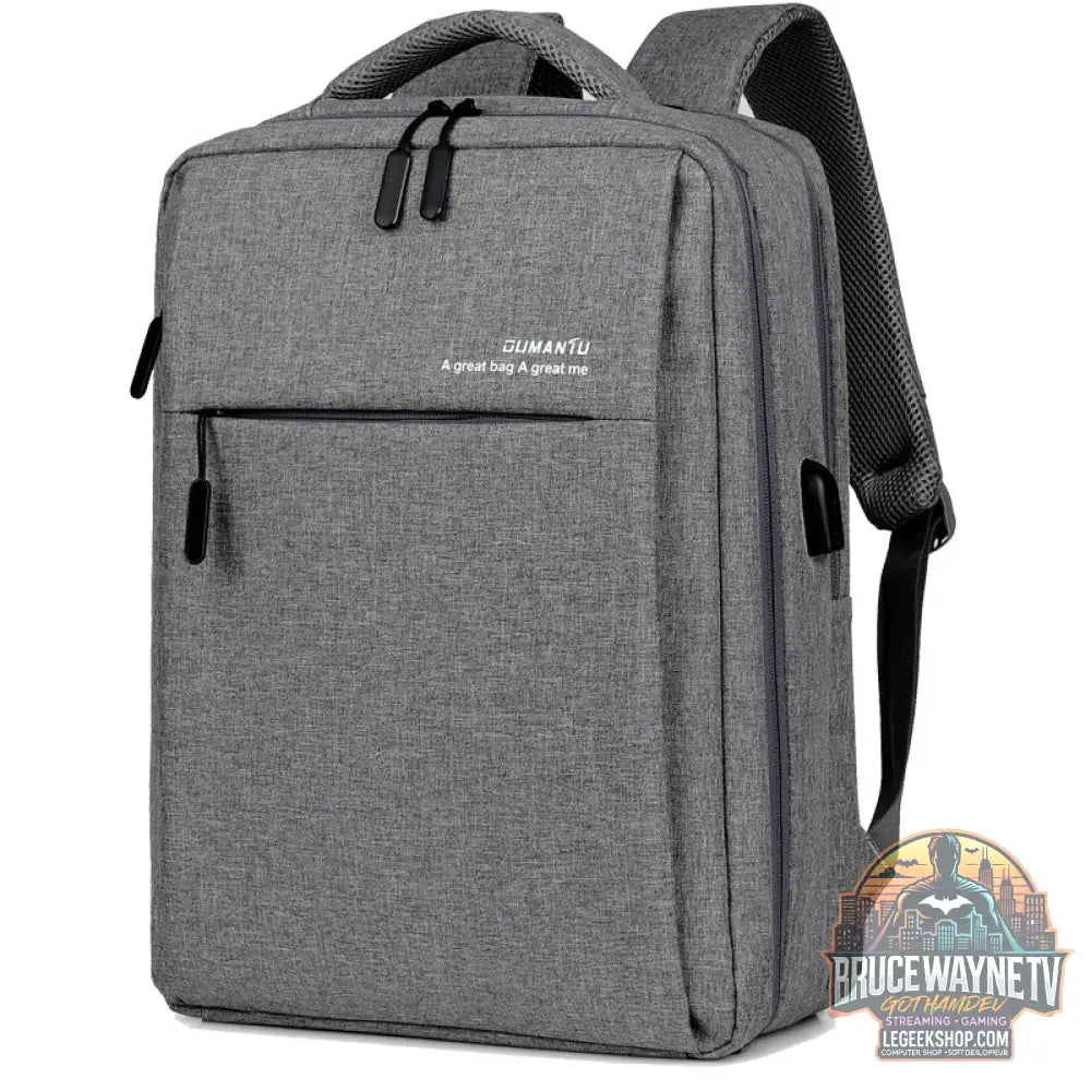Sac Dos Ordinateur Portable Imperméable Antichoc USB - Dark Gray / 14inch - Sac Ordinateur