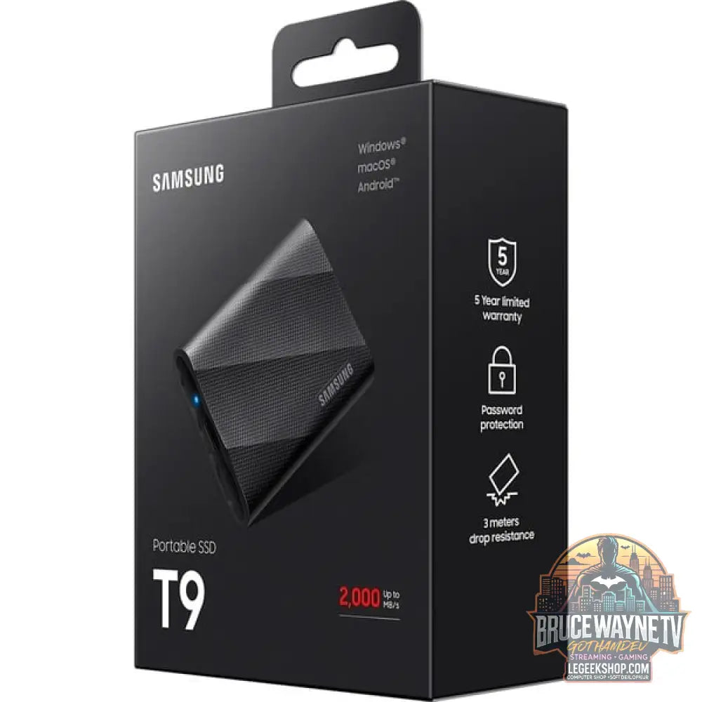 Samsung Portable SSD T9 1 TB, Externe SSD noir, USB 3.2 Gen 2x2 (20Gbps) - Samsung - vue 4