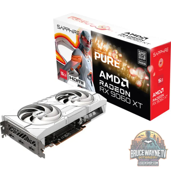 SAPPHIRE Radeon RX 9060 XT PURE 16GB, carte graphique blanc - SAPPHIRE