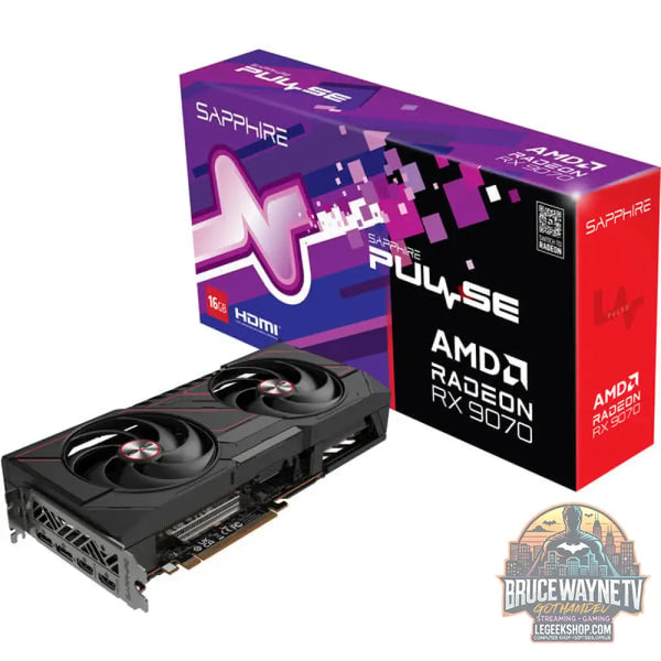SAPPHIRE Radeon RX 9070 GRE Pulse Gaming OC, carte graphique noir, RDNA4, GDDR6, 2x DisplayPort, 2x HDMI - SAPPHIRE