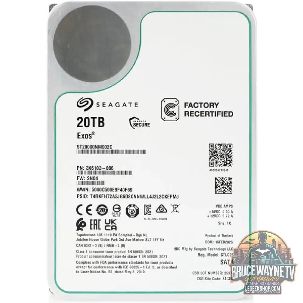 Seagate Exos 20 TB, Festplatte SATA 6 Gb/s, 3,5" - Seagate - vue 2