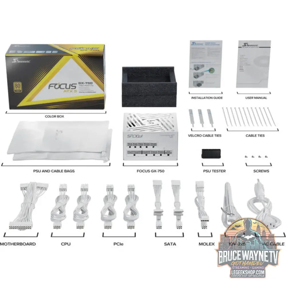 Seasonic FOCUS GX-750 V4 ATX3.1 White Edition, alimentation PC - Seasonic - vue 10