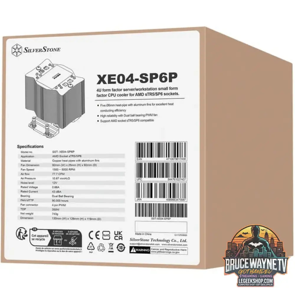 SilverStone XE04-SP6P, CPU-Kühler silber/schwarz, 92 mm - SilverStone - vue 12