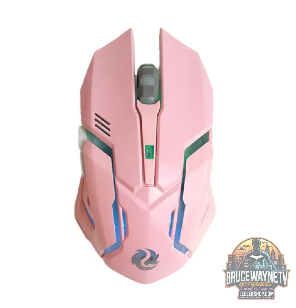 Souris Gaming Sans Fil Rechargeable Silencieuse RGB - 2.4G pink - Souris Gaming