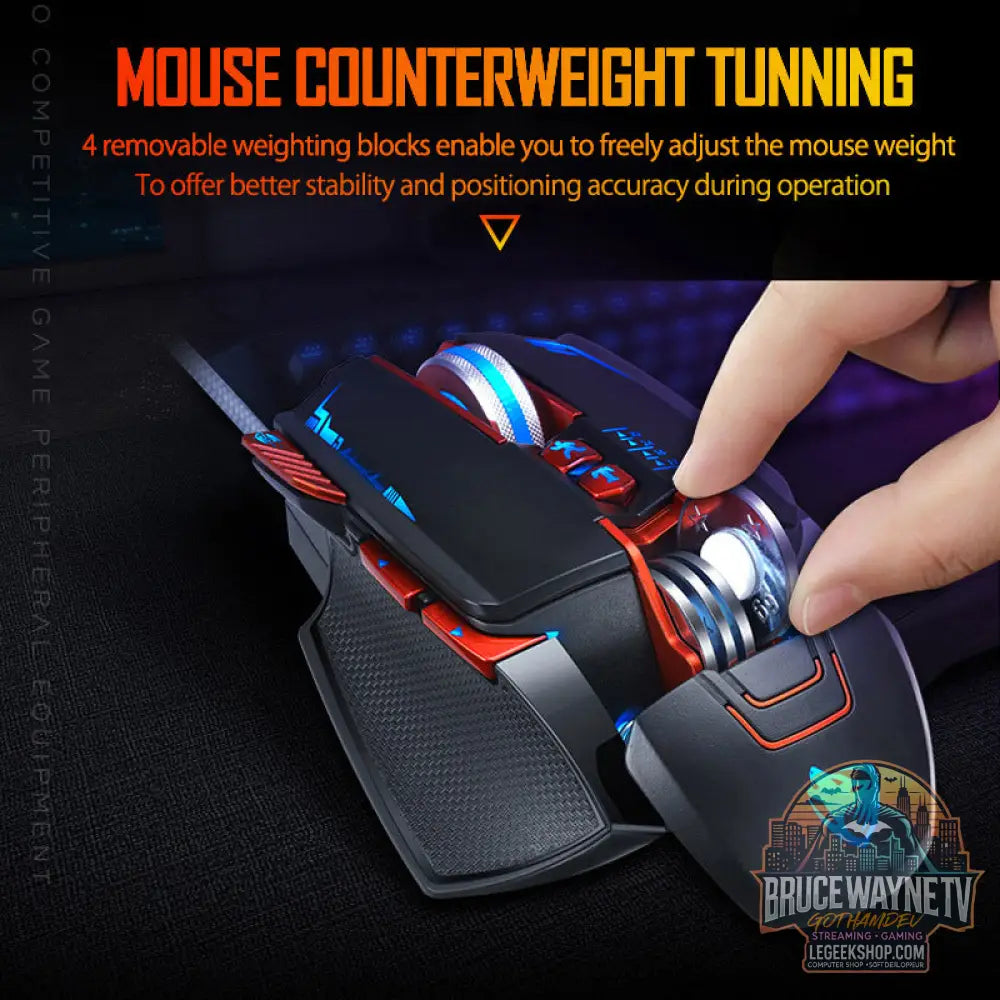 Souris Gaming Thunder Wolf V9 RGB DPI Réglable Pro - Souris Gaming