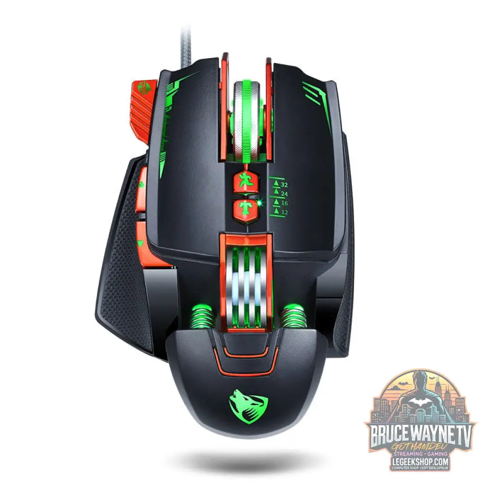 Souris Gaming Thunder Wolf V9 RGB DPI Réglable Pro - Souris Gaming