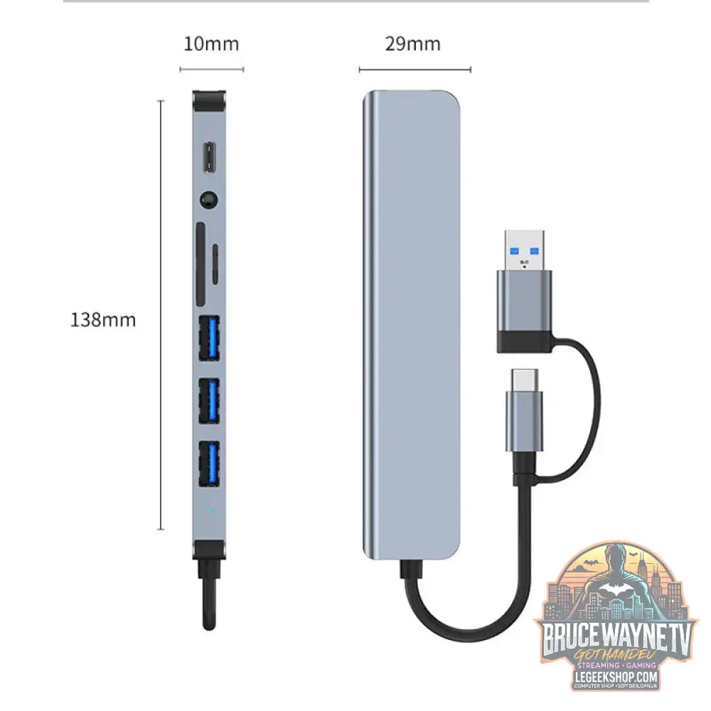 Station d’Accueil HUB USB + Type C 8 en 2 - 8 IN 2 - Hub USB