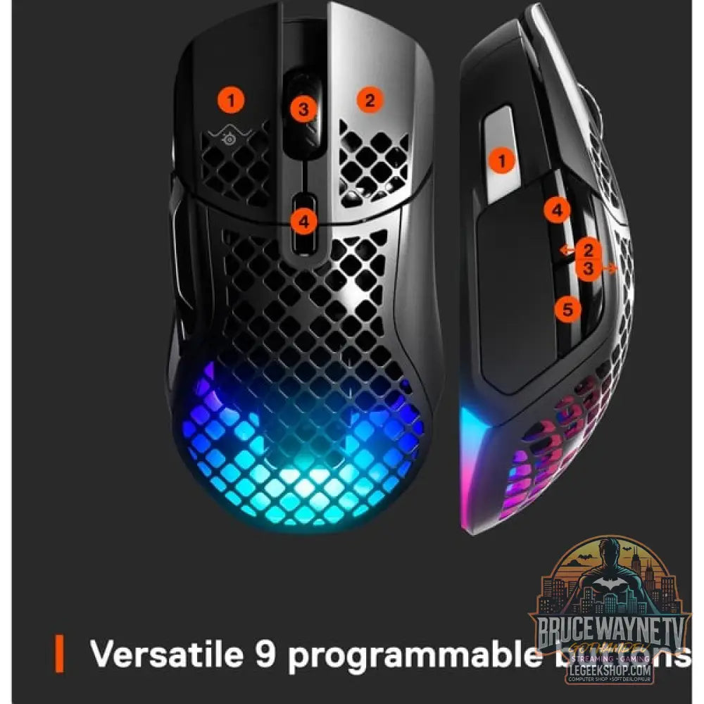 SteelSeries Aerox 5 Wireless, souris gaming - vue 4