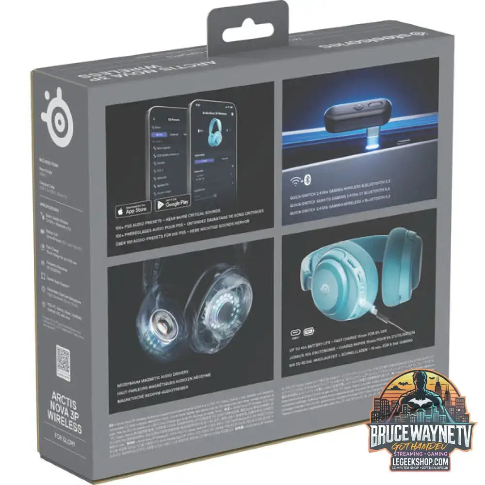 Arctis Nova 3P Wireless Aqua - SteelSeries - vue 8