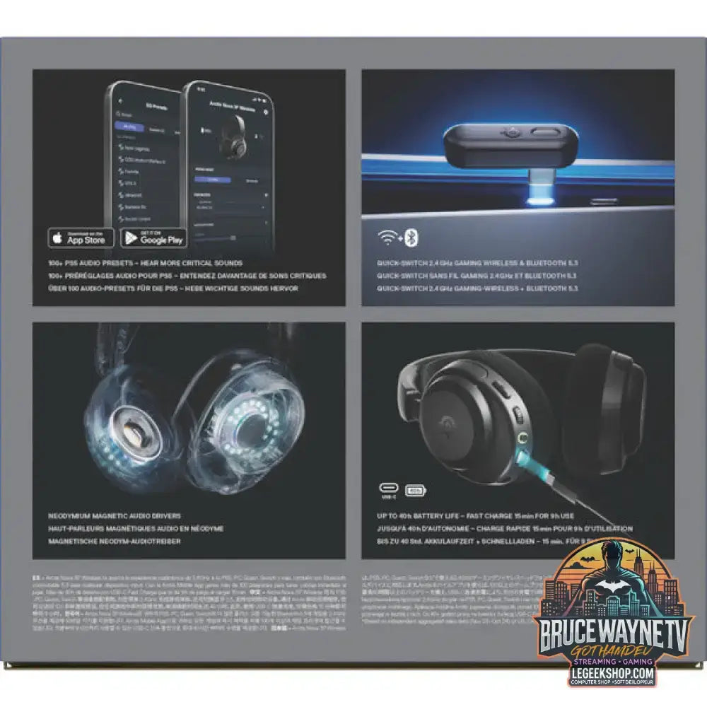 Arctis Nova 3P Wireless Black - SteelSeries - vue 10
