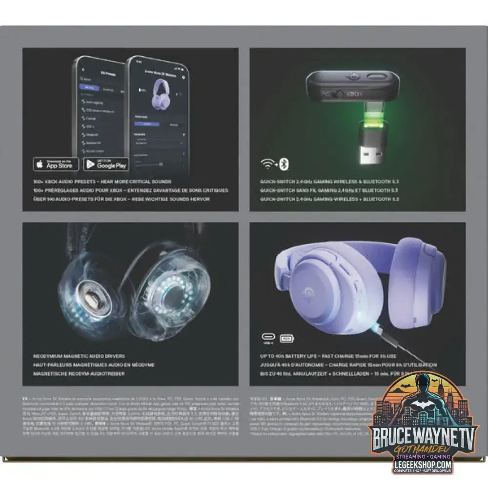 Arctis Nova 3X Wireless Lavender - SteelSeries - vue 10