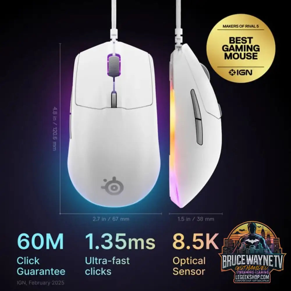 SteelSeries Rival 3 Gen 2, souris gaming - vue 10