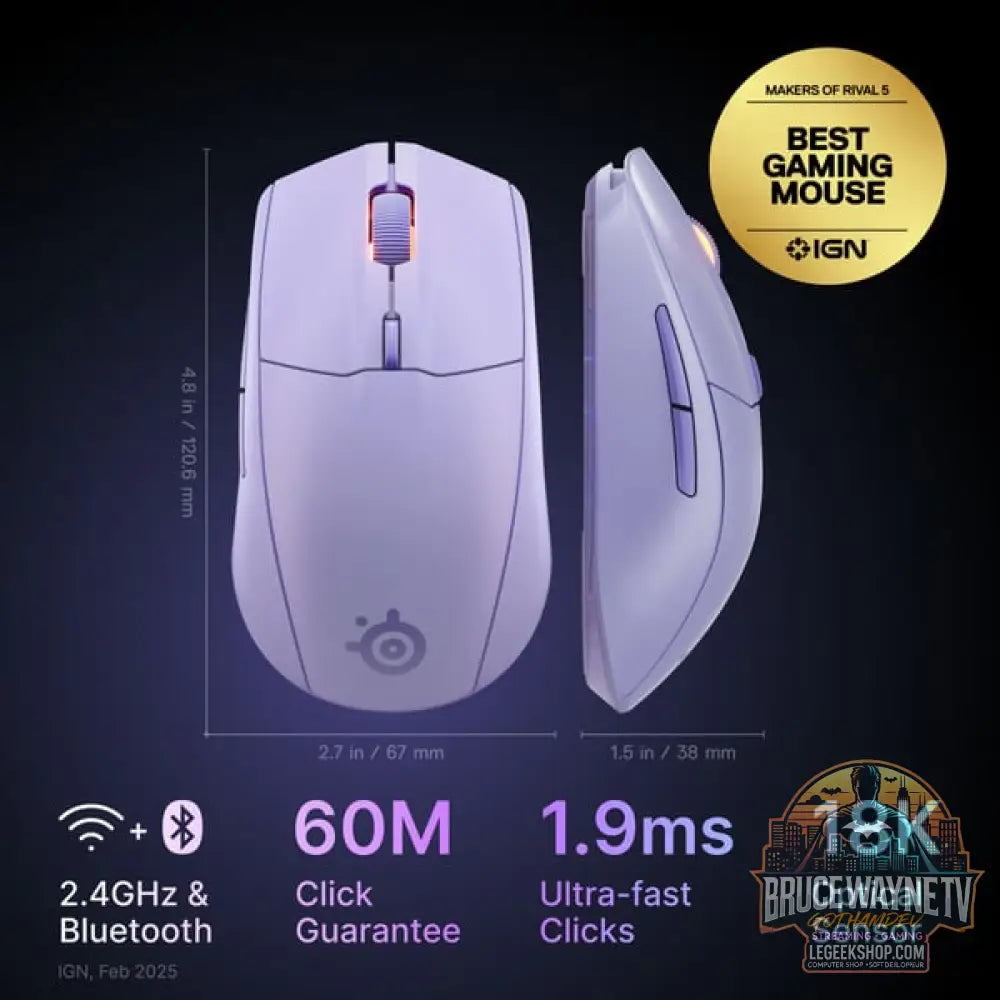 SteelSeries Rival 3 Wireless Gen 2, souris gaming - vue 8