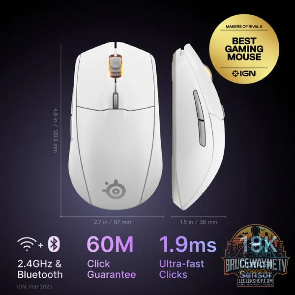 SteelSeries Rival 3 Wireless Gen 2, souris gaming - vue 9