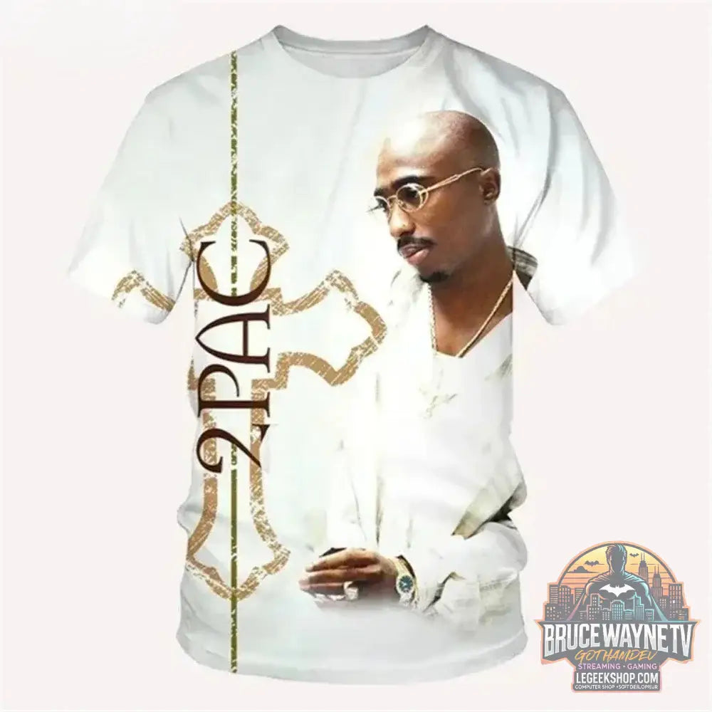 T-Shirt Homme Harajuku 2Pac Hip Hop Graphique Été - S49TX7212 / M - T-Shirt Homme