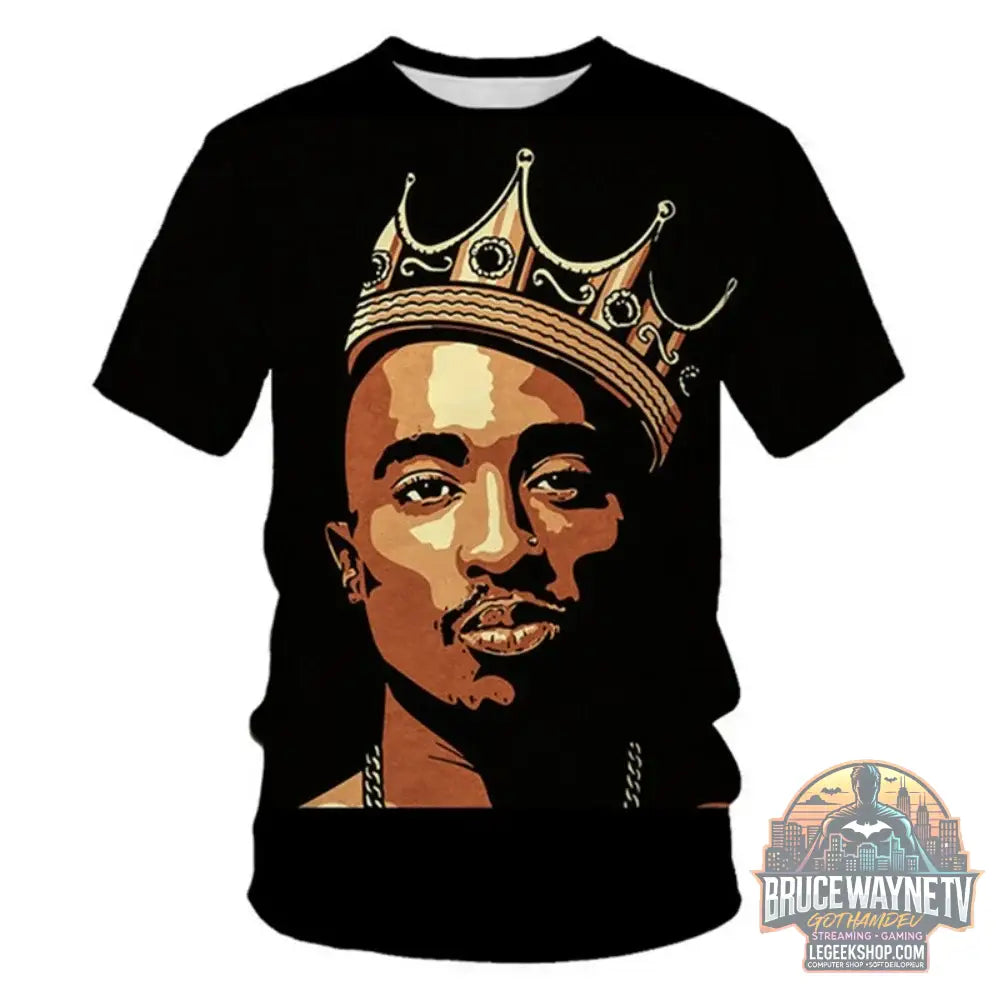 T-Shirt Homme Harajuku 2Pac Hip Hop Graphique Été - S49TX7220 / M - T-Shirt Homme