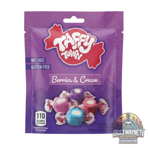 Taffy Town Berries & Cream assortiment de bonbons taffy au goût de fruits rouges de 99 g (Lot de 12) - Snacks &