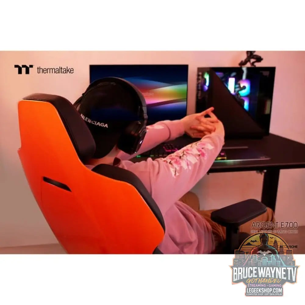Thermaltake chaise gaming ARGENT E700 Storm Black - Thermaltake - vue 19